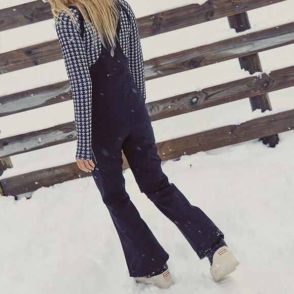 Free People Snow Bibs Size XL Womens Black POwder Vixen Softshell Movement - Picture 11 of 16